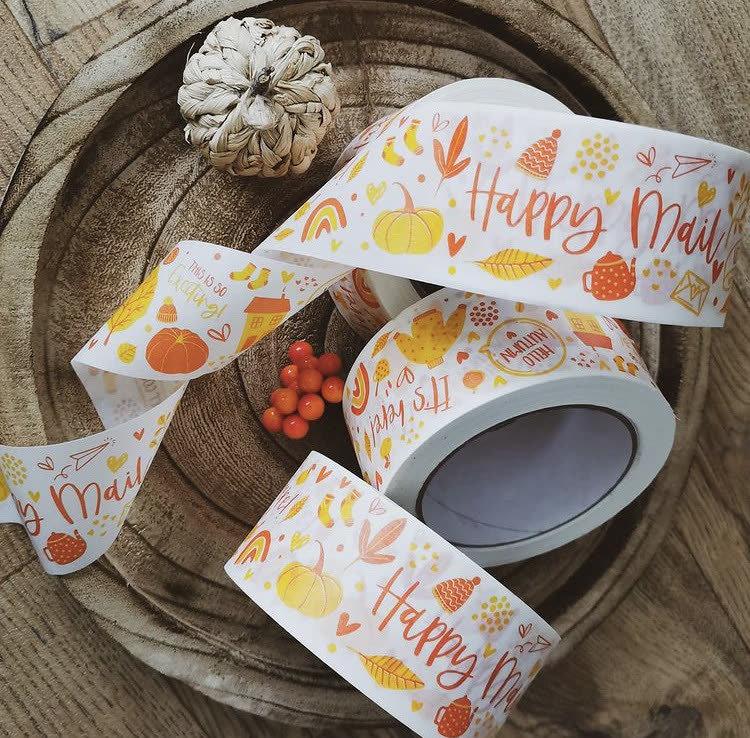 Happy Mail illustrated autumn tape